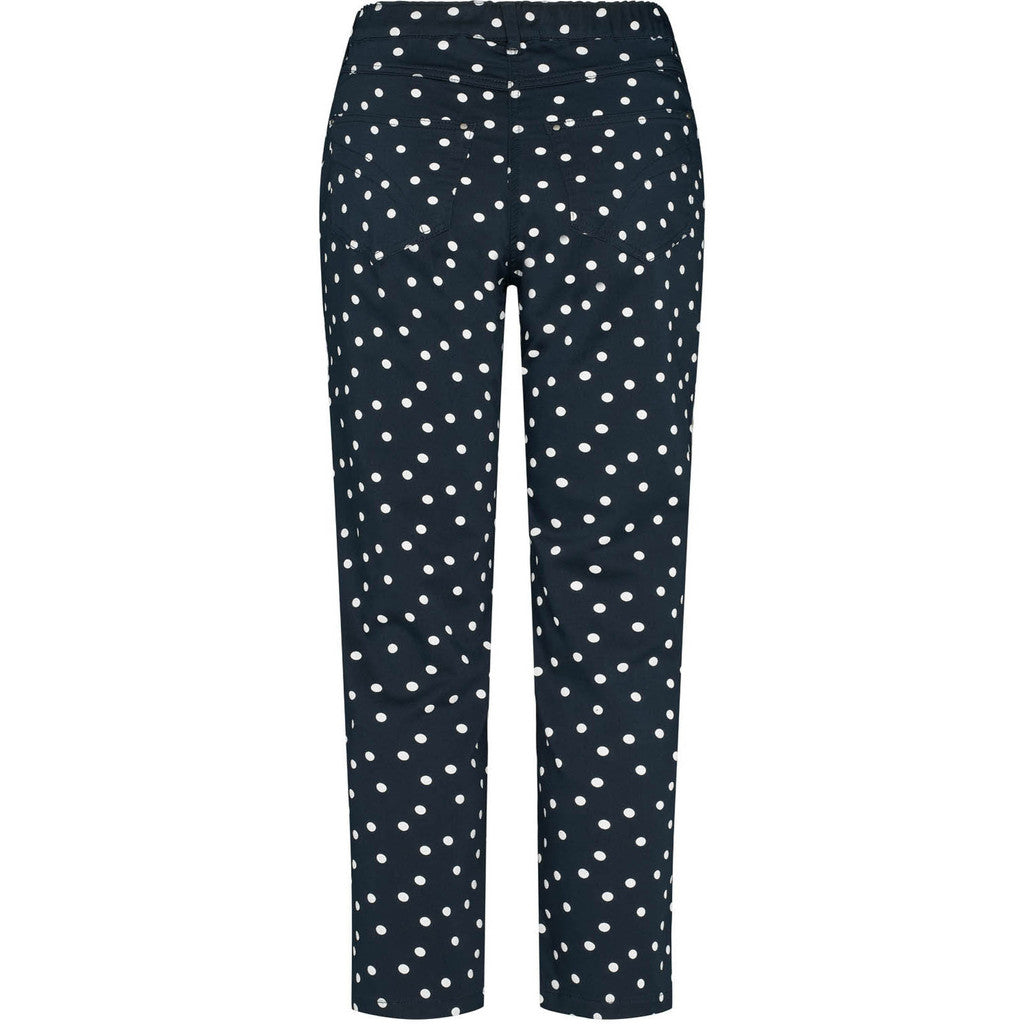 Hannah Regular - Extra kort längd 70 cm - Marinblå med vita prickar
