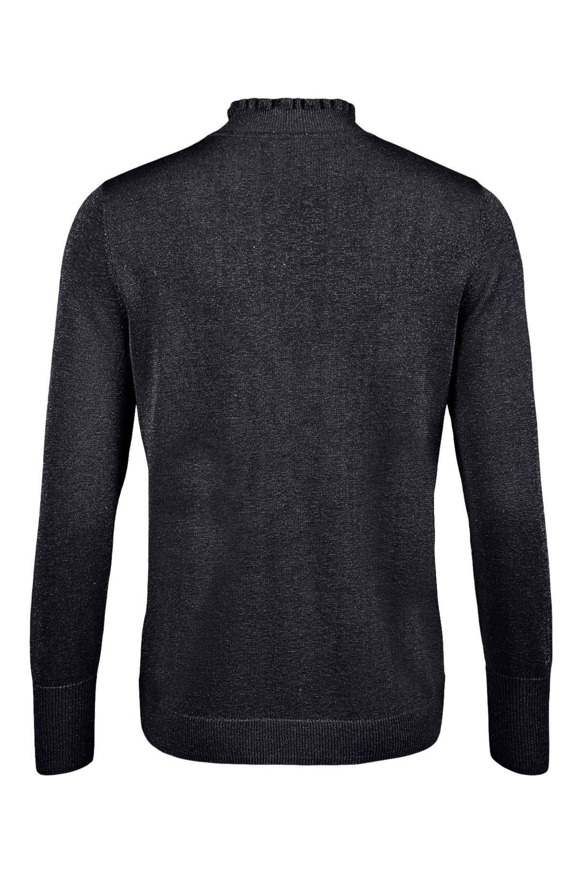 Svart jumper med turtleneck i volang