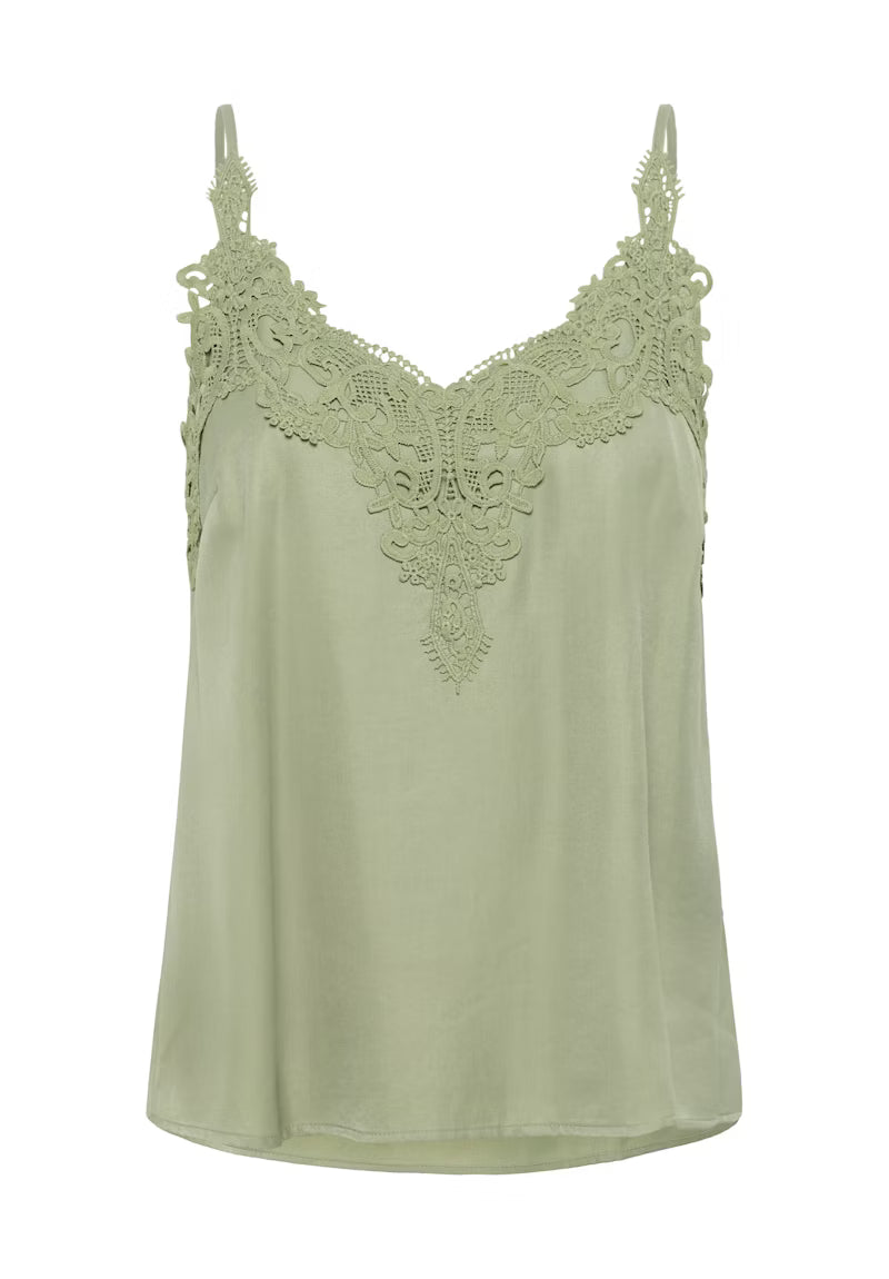 Topp med spets detalj Anna, ljusgrön
