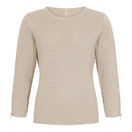 Jenny tröja i Ekologisk bomull, vit/beige