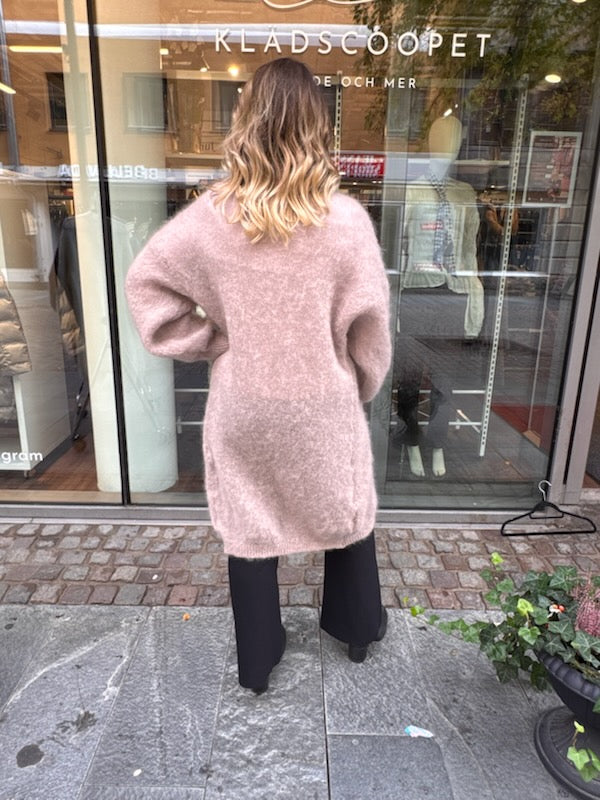 Kid mohair lång kofta, beige