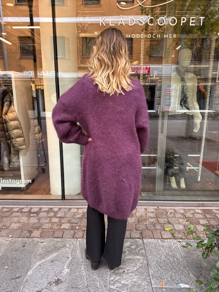 Kid mohair lång kofta, lila