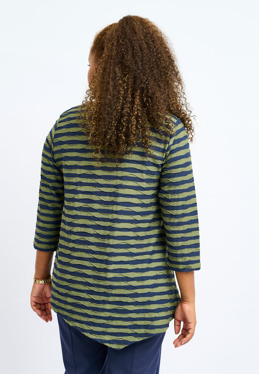 Randig grön-blå topp Magrethe från Pont Neuf