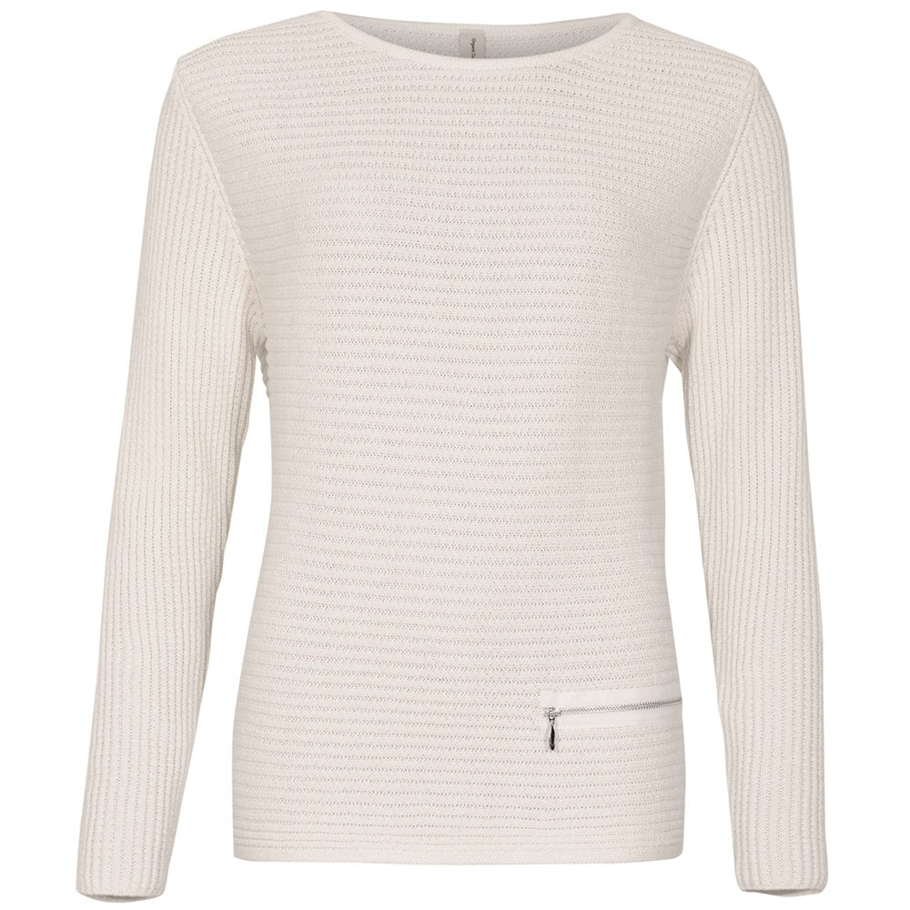 Bomulls jumper zip, vit