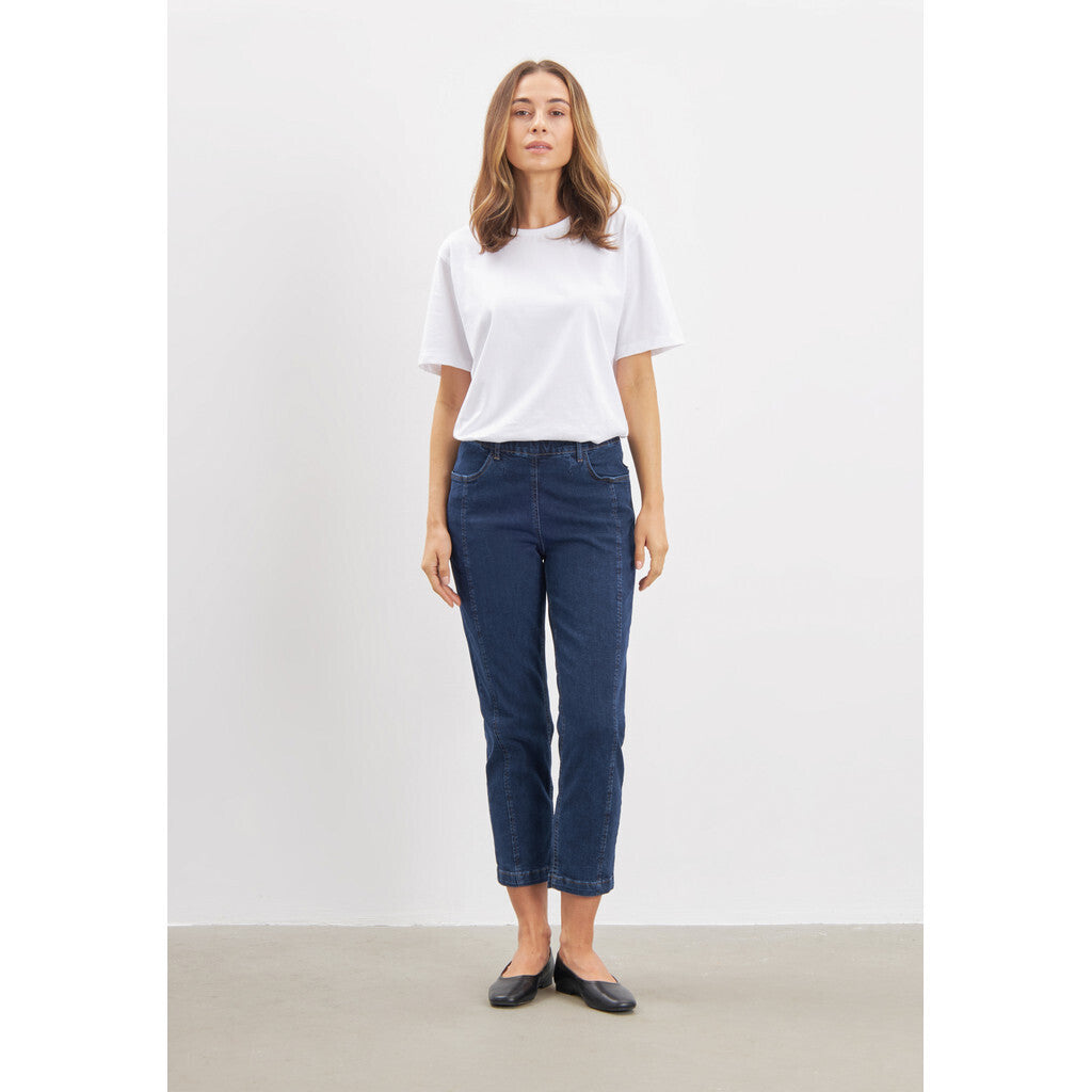 Mirakelbyxa Piper pure cropped mörk denim