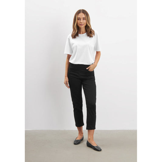 Mirakelbyxa Piper crop svart denim