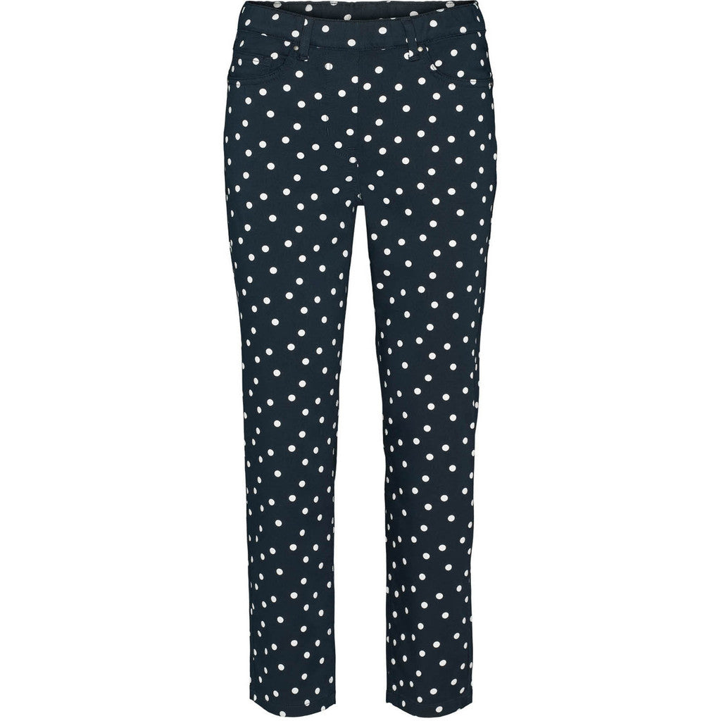 Hannah Regular - Extra kort längd 70 cm - Marinblå med vita prickar