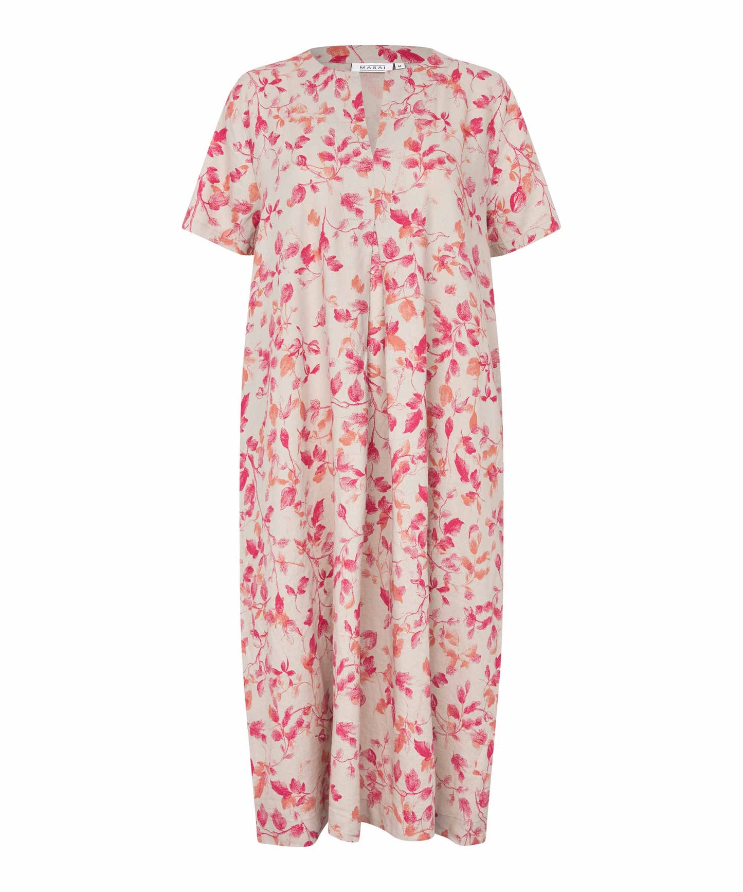 Mönstrad klänning Nipani - Beige/Cerise