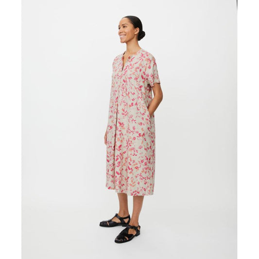Mönstrad klänning Nipani - Beige/Cerise