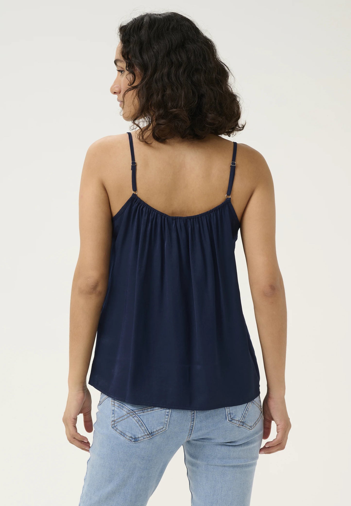 Topp med spets detaljer Anna, marinblå