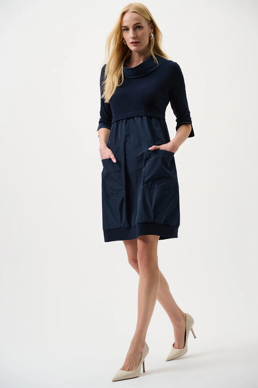 Kokongklänning, marinblå