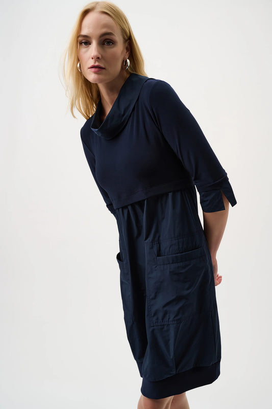 Kokongklänning, marinblå