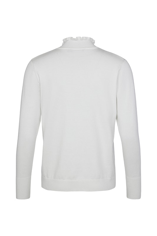 Vit jumper med turtleneck i volang