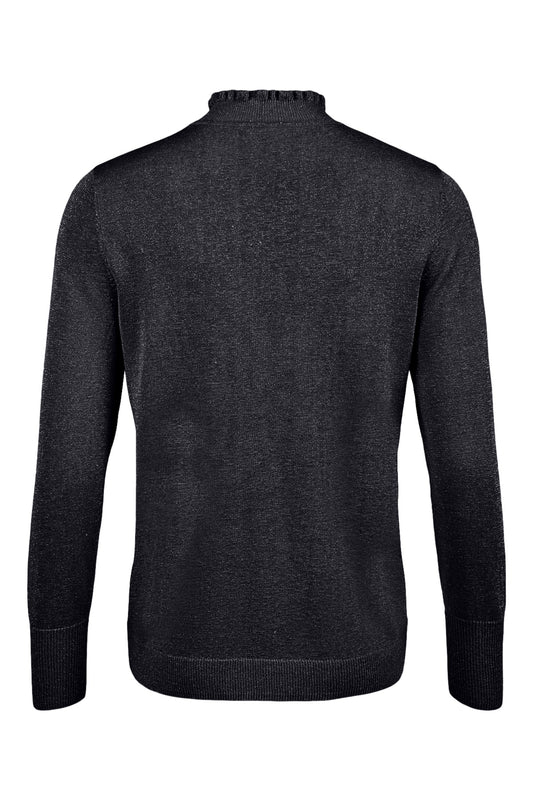 Svart jumper med turtleneck i volang