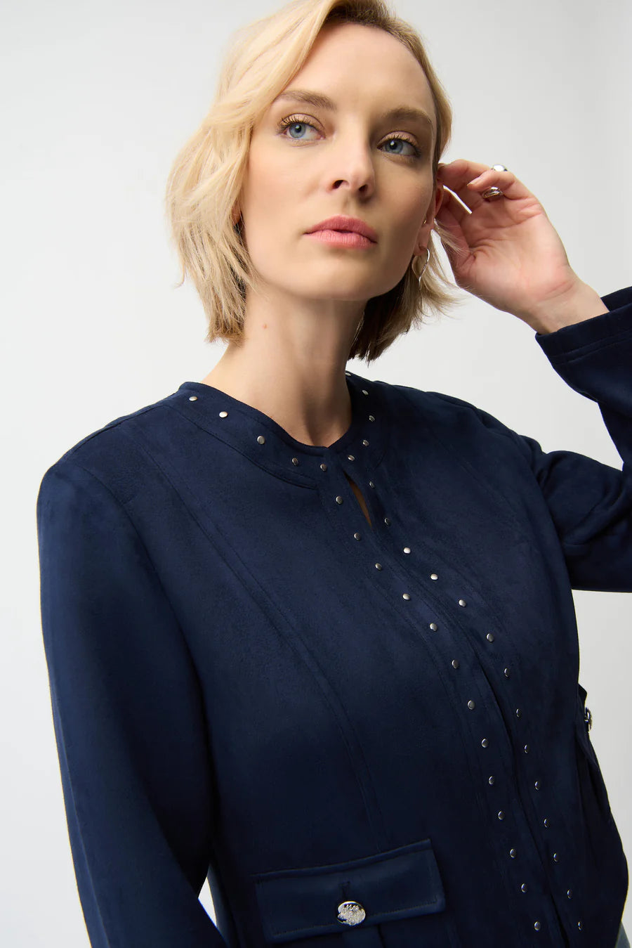 Jacka i konst mocka, marinblå