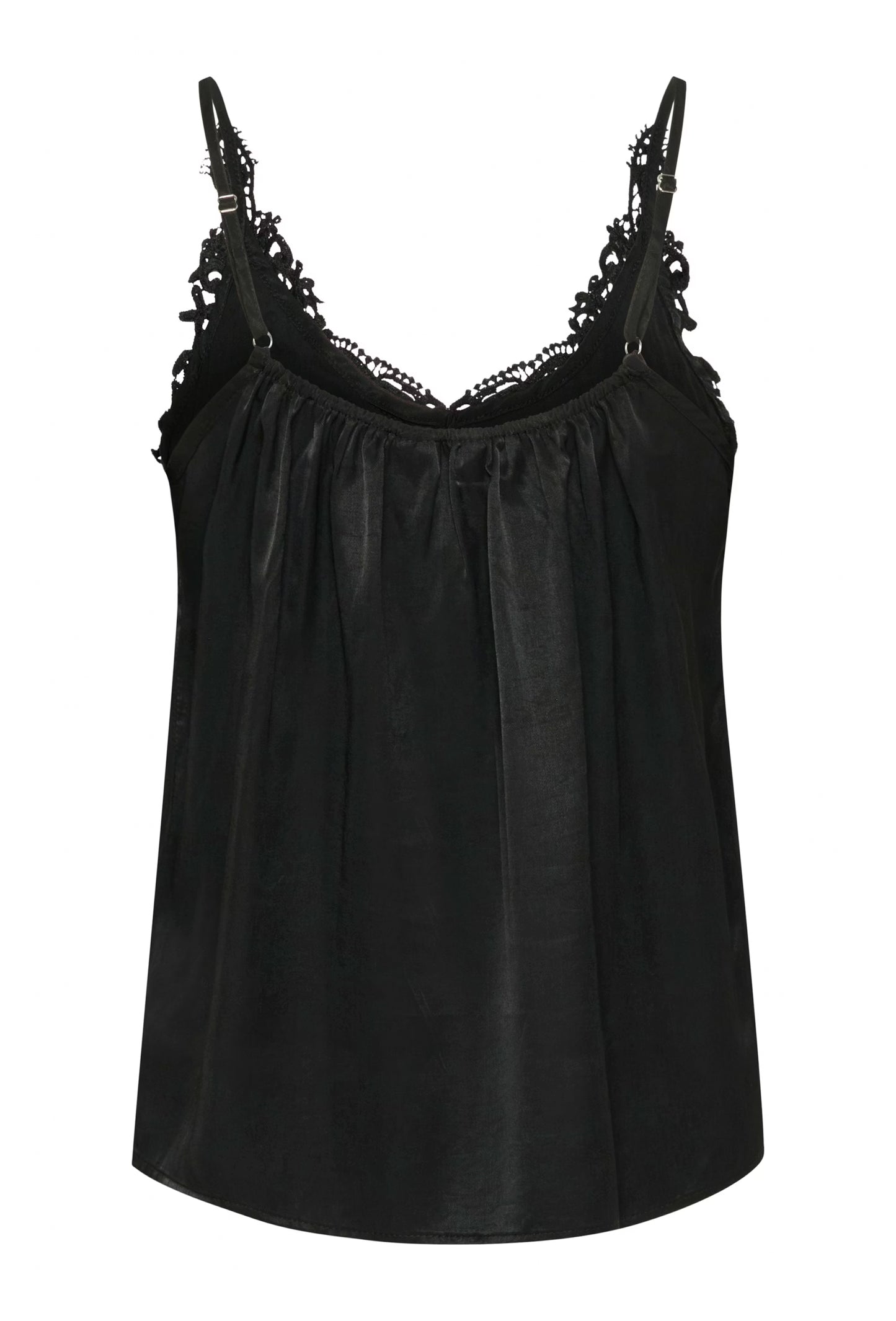 Topp med spets detalj Anna, svart