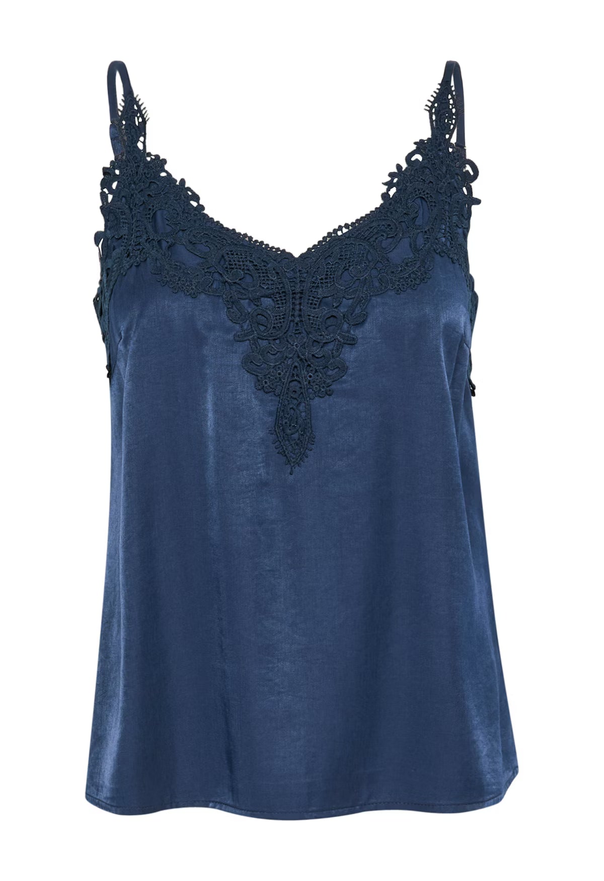 Topp med spets detaljer Anna, marinblå