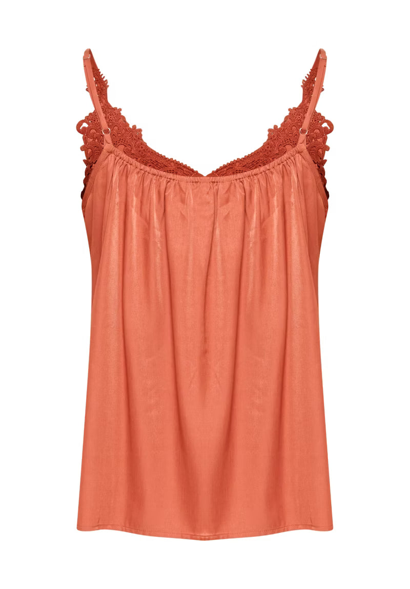 Topp med spets detaljer Anna, orange