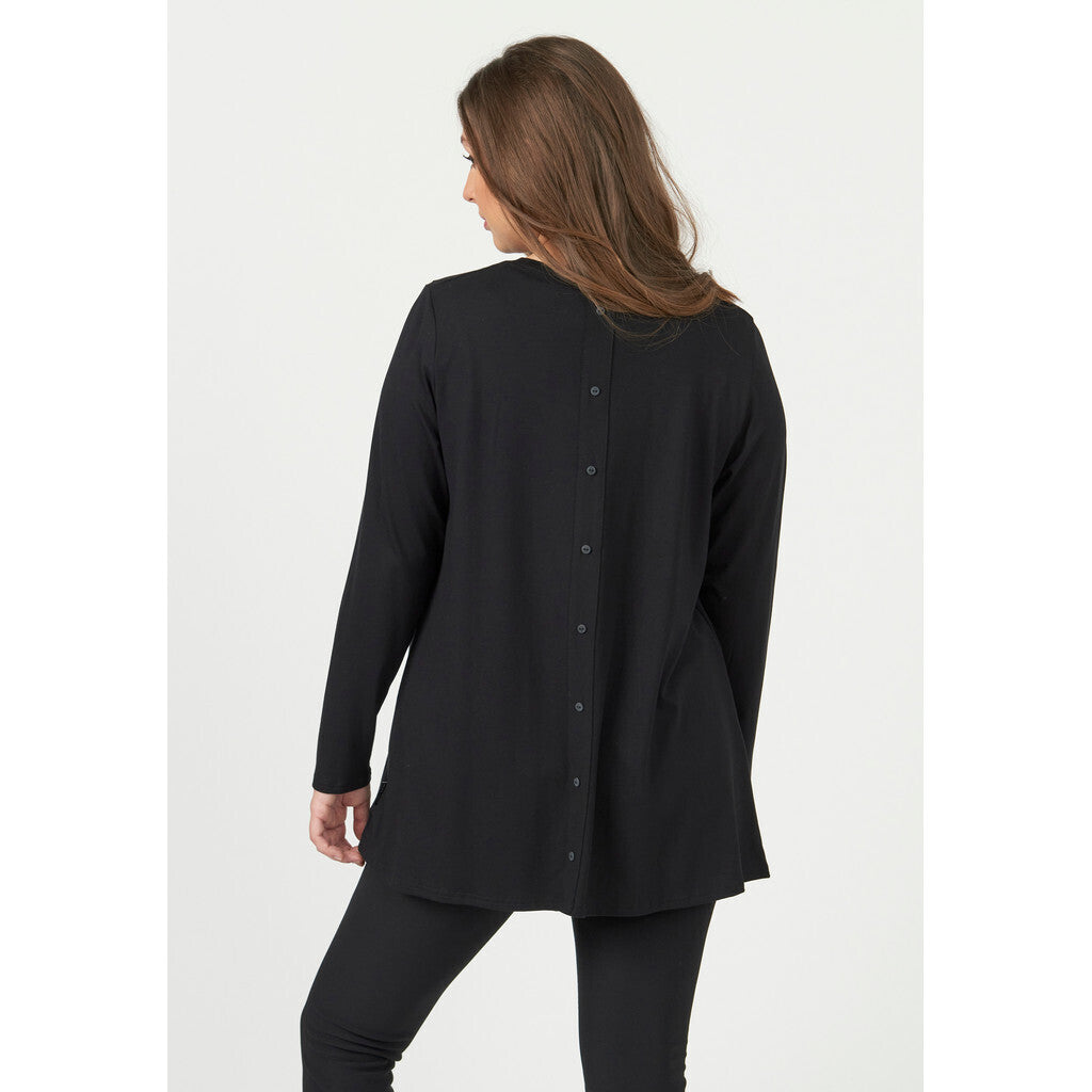 Svart kofta med knappar baktill