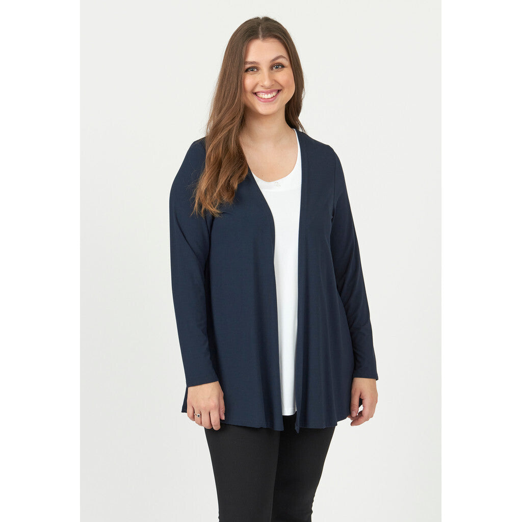 Marinblå kofta a-linje formad