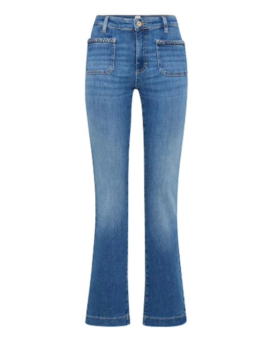 Jeans Mary bootcut flätade fickor denimblå