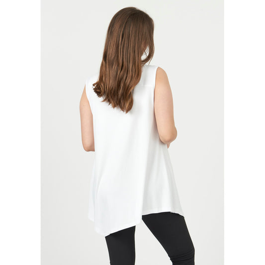 Topp Dolly med volang, vit