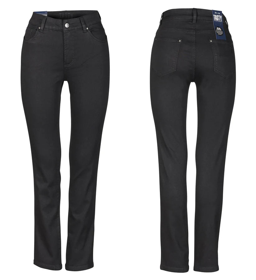 Lift fit jeans Satina i stretch denim, svart