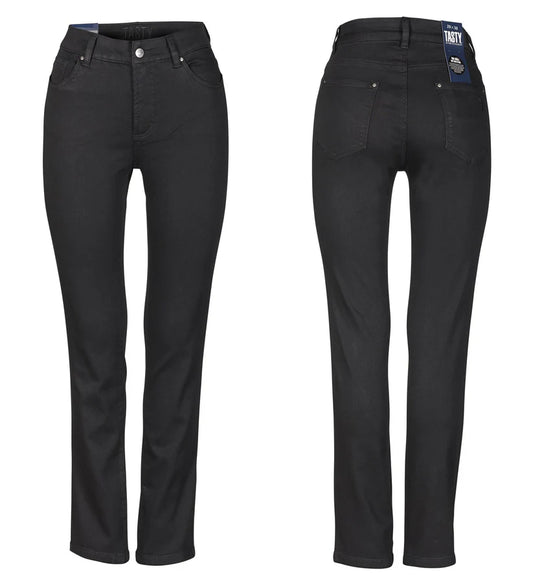Lift fit jeans Satina i stretch denim, svart