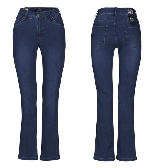 Flare Jeans Valeria i Stretch denim, Mörk Stonewash