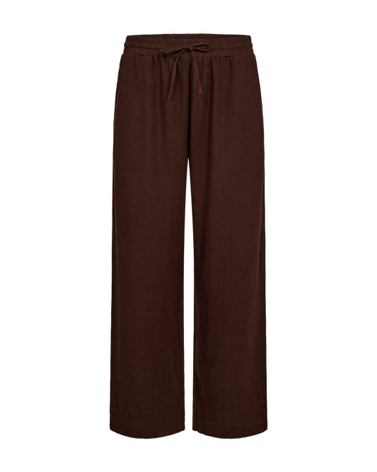 FQLAVA-PANTS - Linnebyxor Coffee Bean