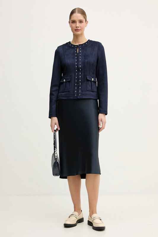 Jacka i konst mocka, marinblå