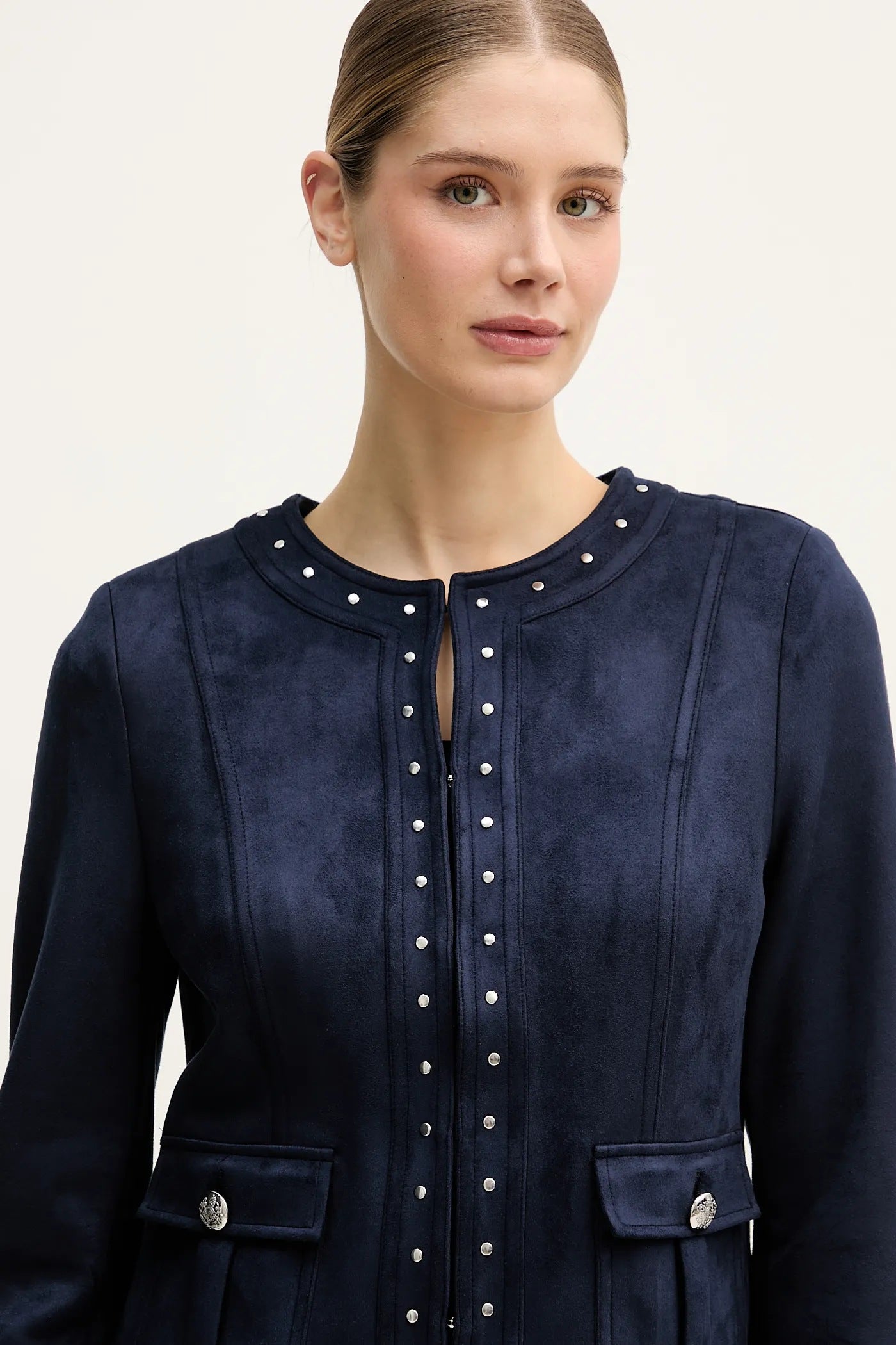 Jacka i konst mocka, marinblå