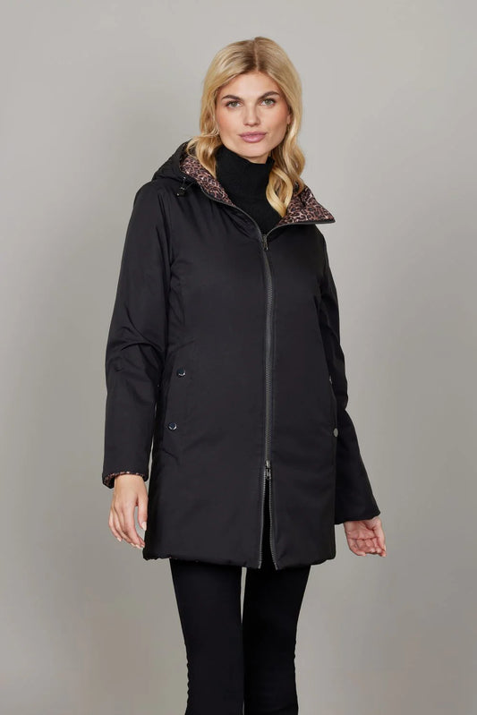 Svart vändbar Jacka med Leo mönster