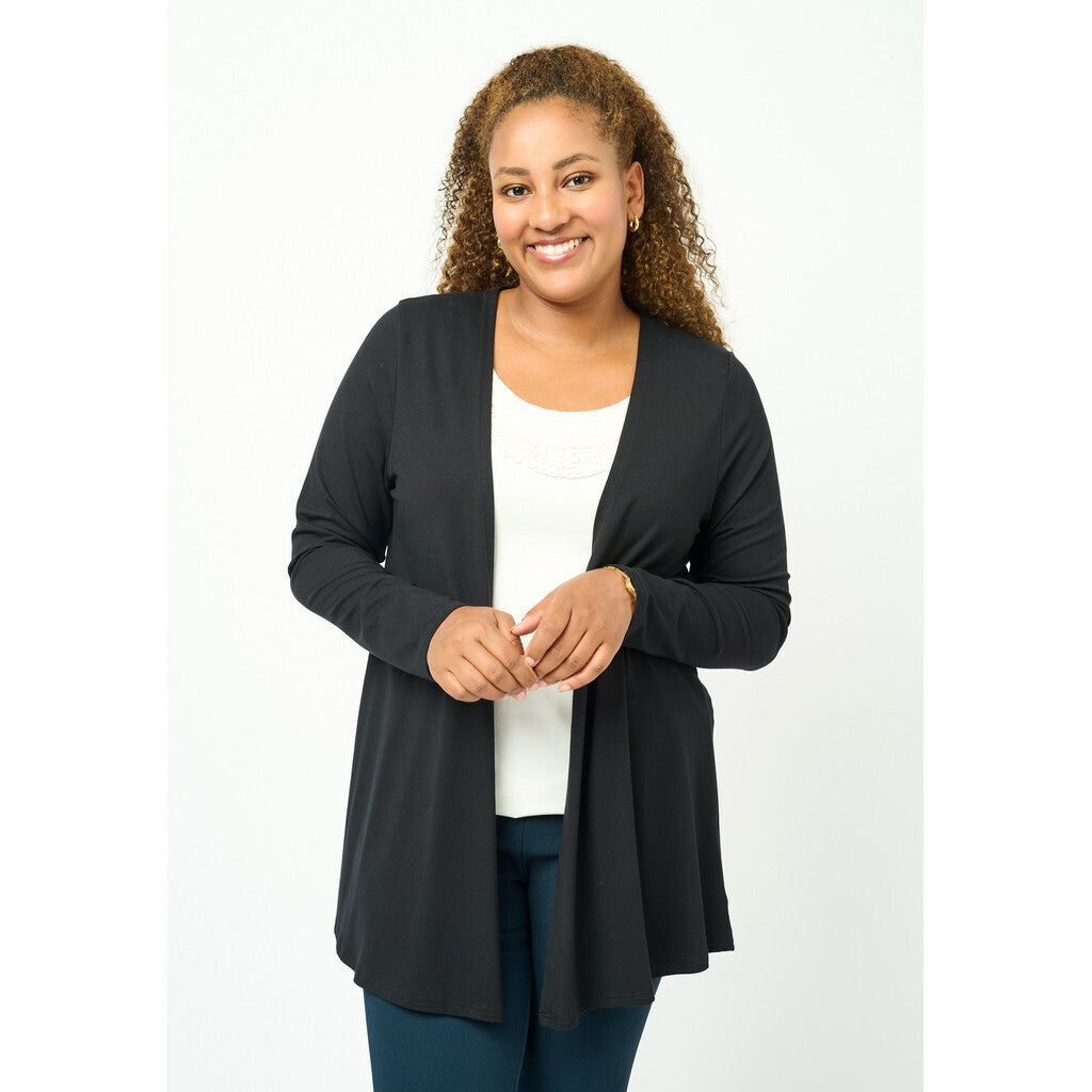 Svart kofta med knappar baktill