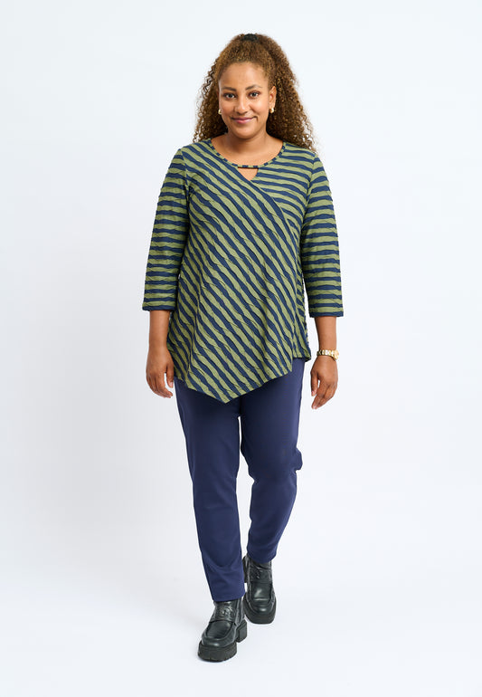 Randig grön-blå topp Magrethe från Pont Neuf