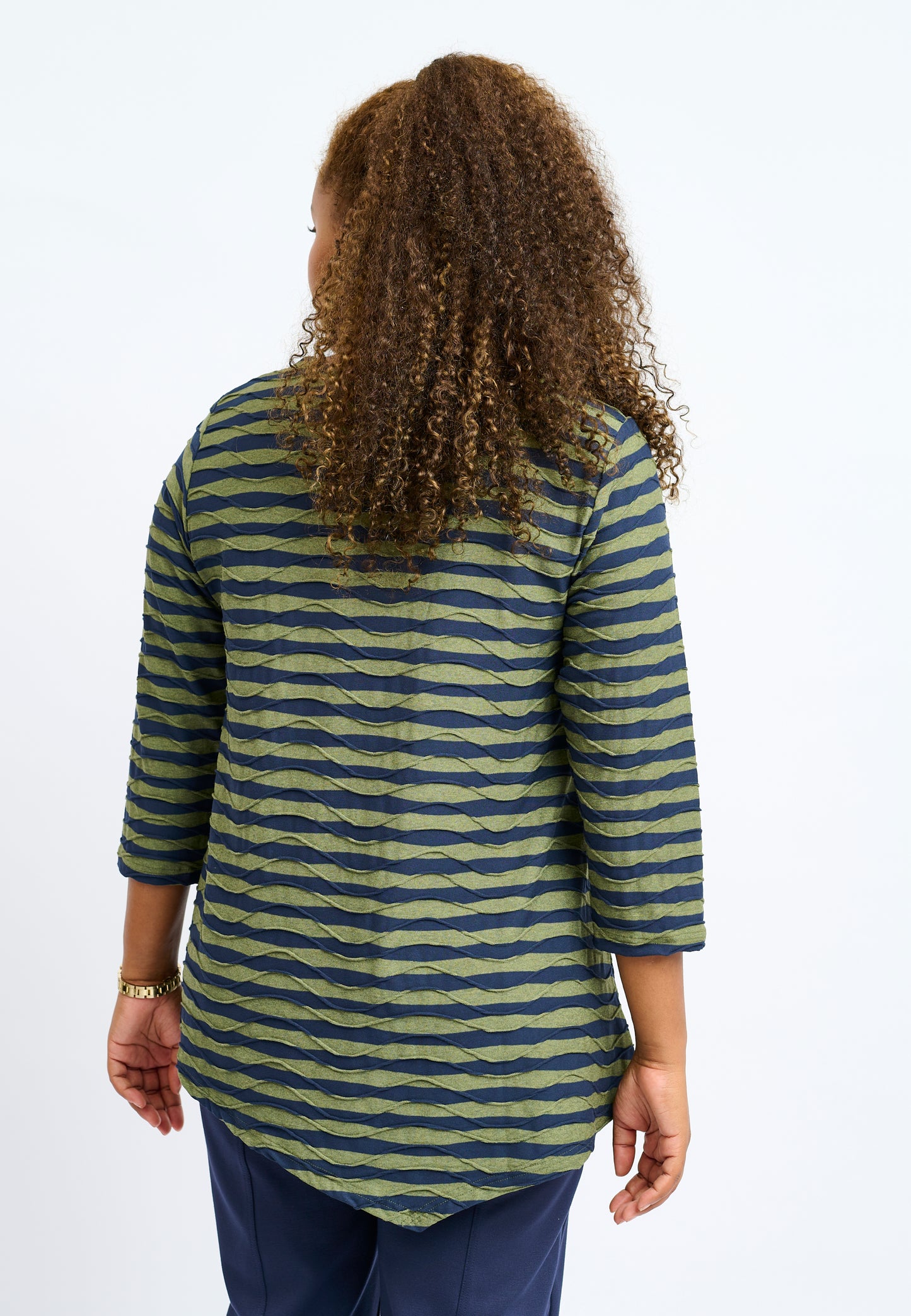 Randig grön-blå topp Magrethe från Pont Neuf