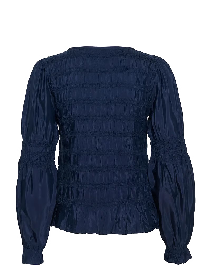 Henva smock blus, marinblå