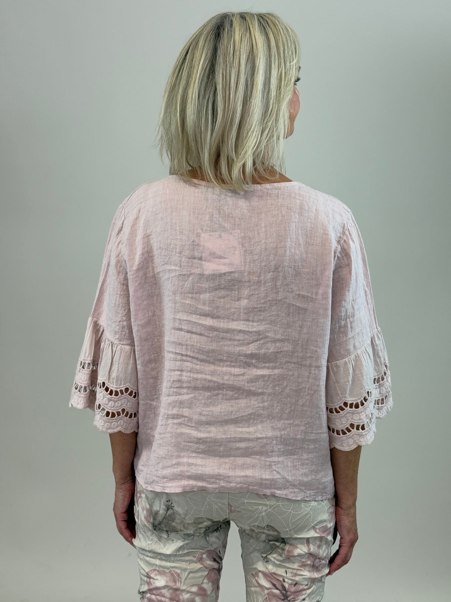 Topp i linne Ronja - Vit och Rosa