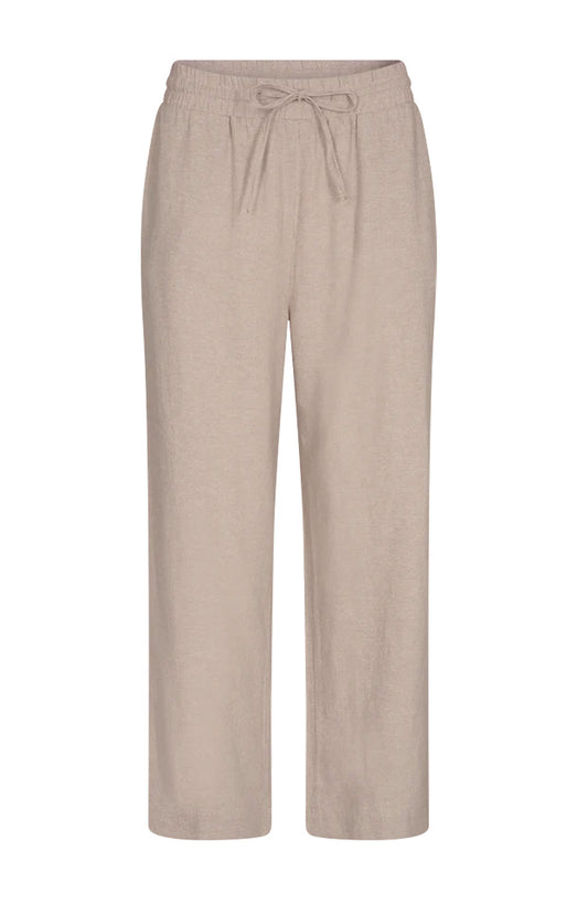 FQLAVA-PANTS - Linnebyxor Sand Melange