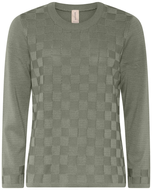 Jumper tunnstickad, grön