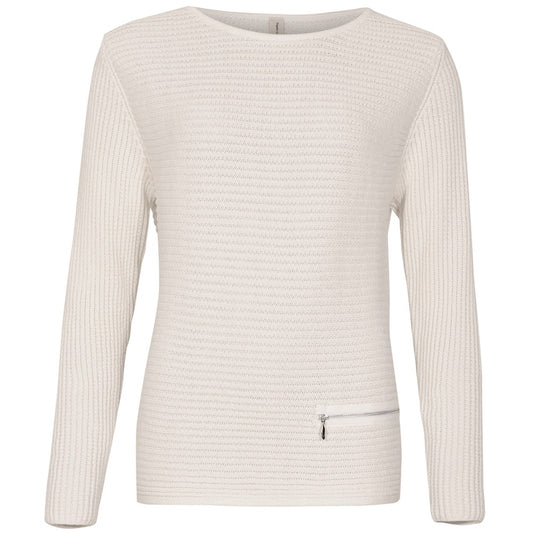 Bomulls jumper zip, vit