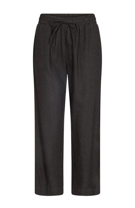 FQLAVA-PANTS - Linnebyxor Black